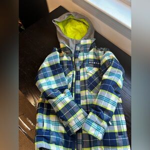 Burton Vibrant Plaid ski/snowboard Jacket with Hood
